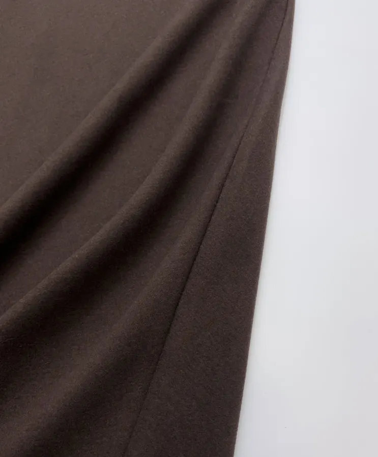 Dark Brown High-Waist A-Line Midi Skirt in Dark Brown, product view 13