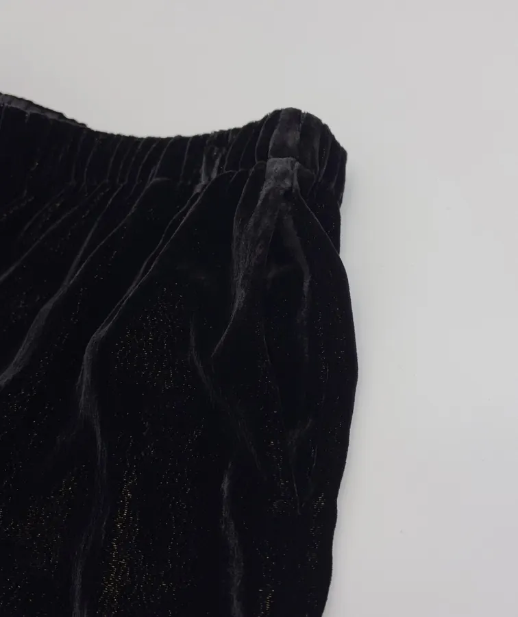 Black Velvet Pull-On Tapered Trousers in Black, product view 04