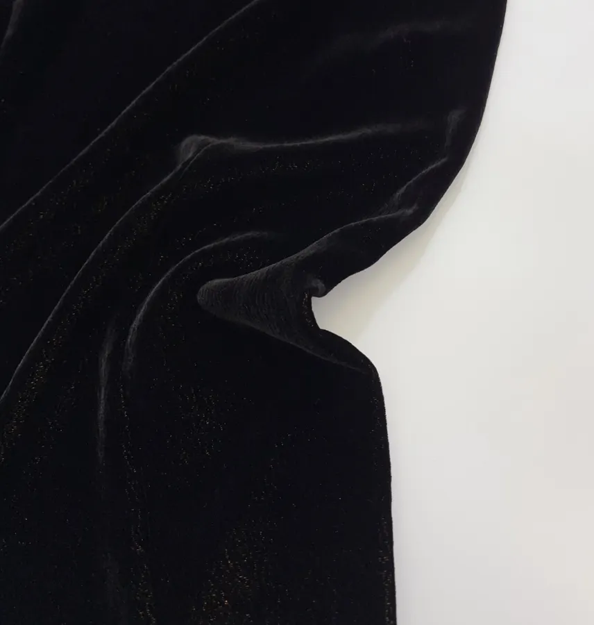 Black Velvet Pull-On Tapered Trousers in Black, product view 09