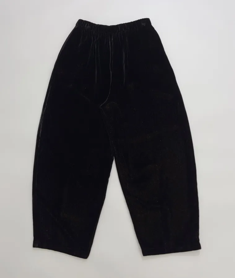 Black Velvet Pull-On Tapered Trousers in Black, product view 12