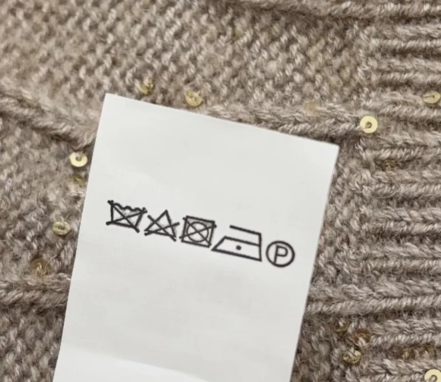 Sequined Cable-Knit Polo-Neck Cashmere-Wool Knitted Top in Taupe, product view 14
