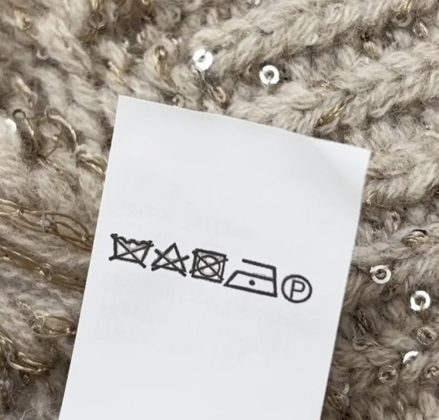 Wool-Cashmere Blend Knitted Top in Beige, product view 16