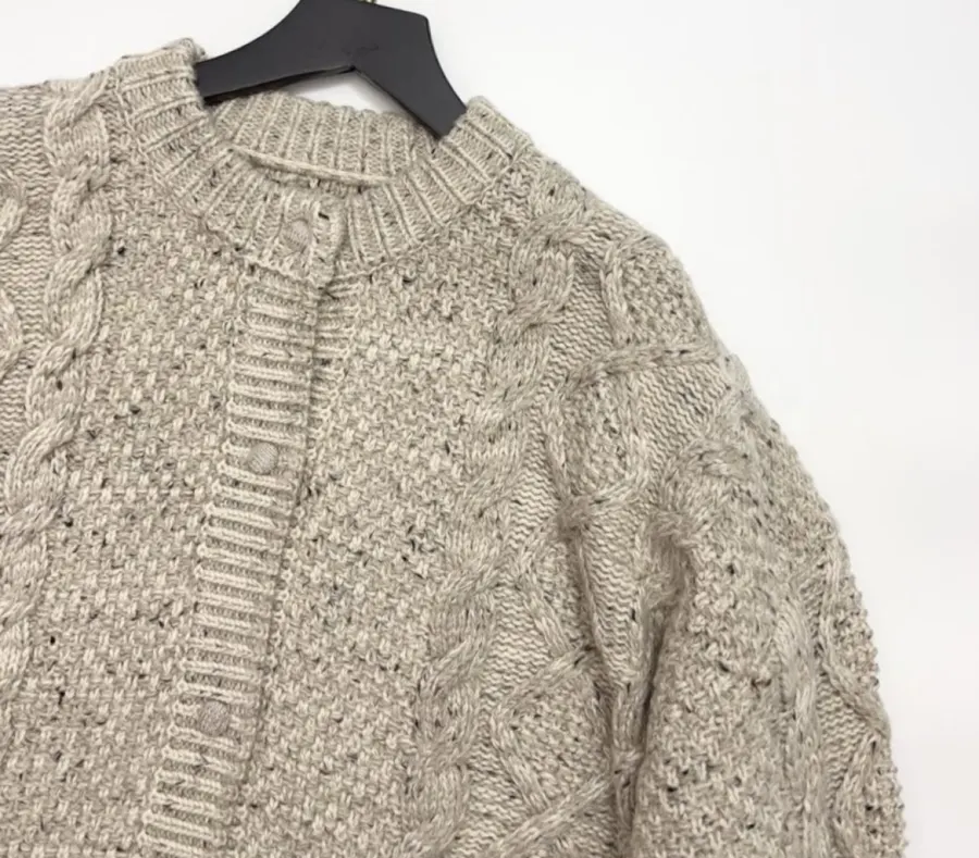 Carven Relaxed V-neck knit sweater in As Shown, product view 04