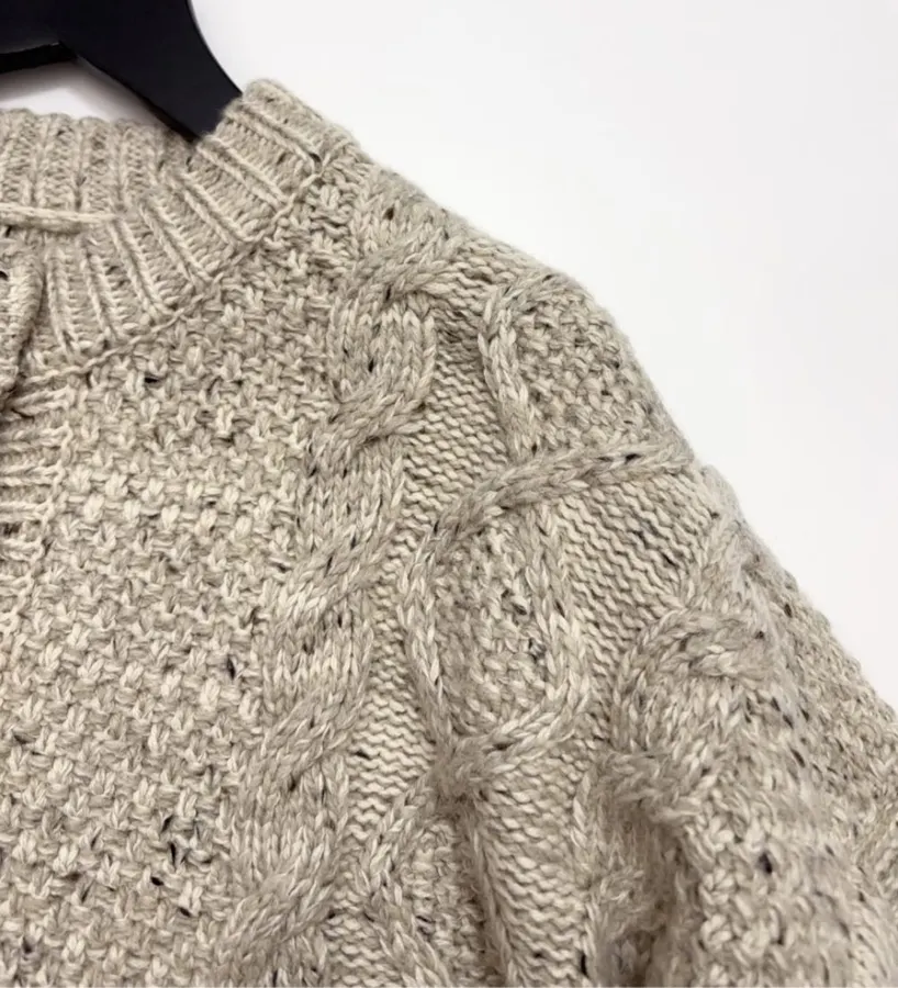 Carven Relaxed V-neck knit sweater in As Shown, product view 05