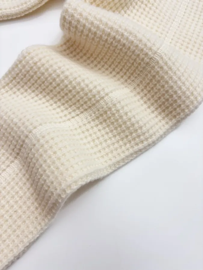 Polo Ralph Lauren Ivory Waffle-Knit Crew-Neck Sweater in Ivory, product view 07