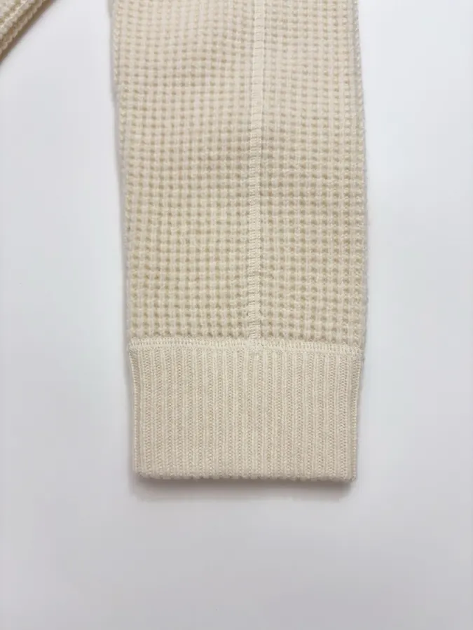 Polo Ralph Lauren Ivory Waffle-Knit Crew-Neck Sweater in Ivory, product view 08
