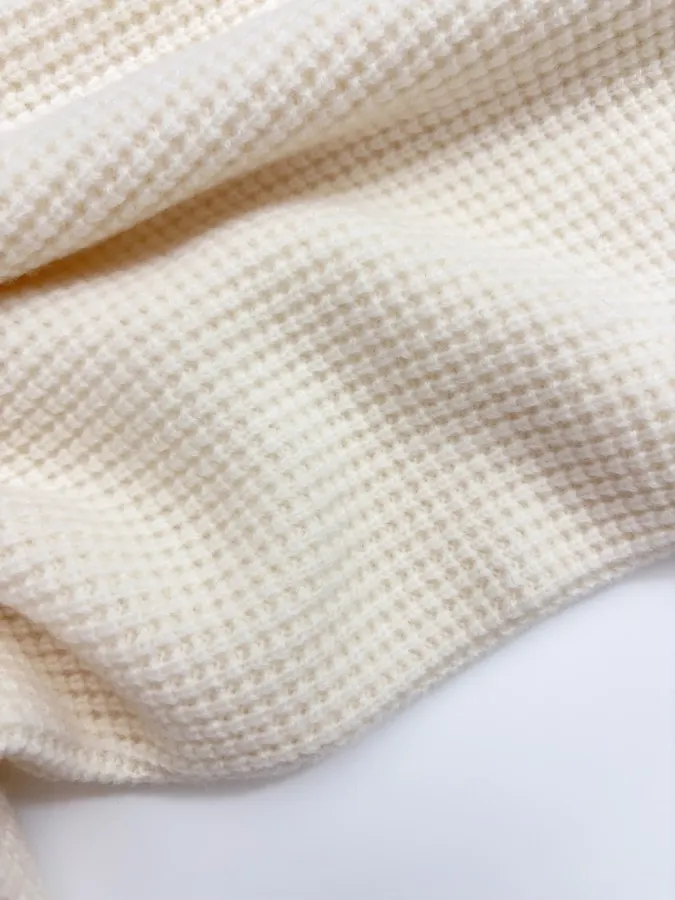 Polo Ralph Lauren Ivory Waffle-Knit Crew-Neck Sweater in Ivory, product view 09