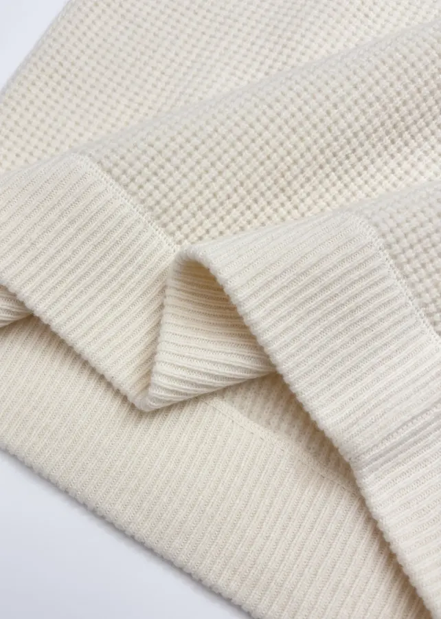 Polo Ralph Lauren Ivory Waffle-Knit Crew-Neck Sweater in Ivory, product view 12