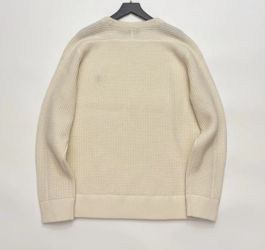 Polo Ralph Lauren Ivory Waffle-Knit Crew-Neck Sweater in Ivory, product view 14