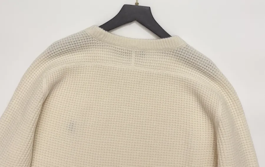 Polo Ralph Lauren Ivory Waffle-Knit Crew-Neck Sweater in Ivory, product view 15