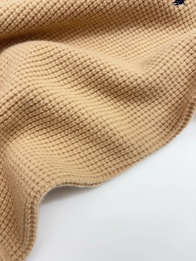 Polo Ralph Lauren Camel Waffle-Knit Crew-Neck Sweater in Camel, product view 08
