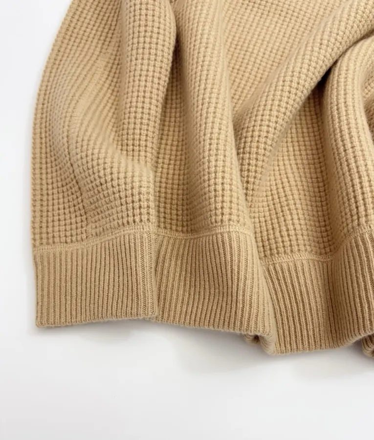 Polo Ralph Lauren Camel Waffle-Knit Crew-Neck Sweater in Camel, product view 09