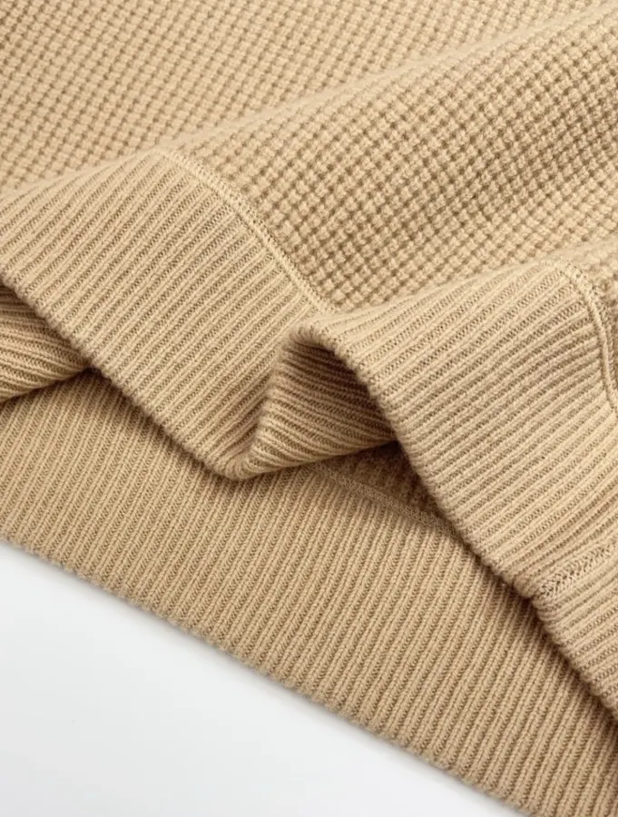 Polo Ralph Lauren Camel Waffle-Knit Crew-Neck Sweater in Camel, product view 11