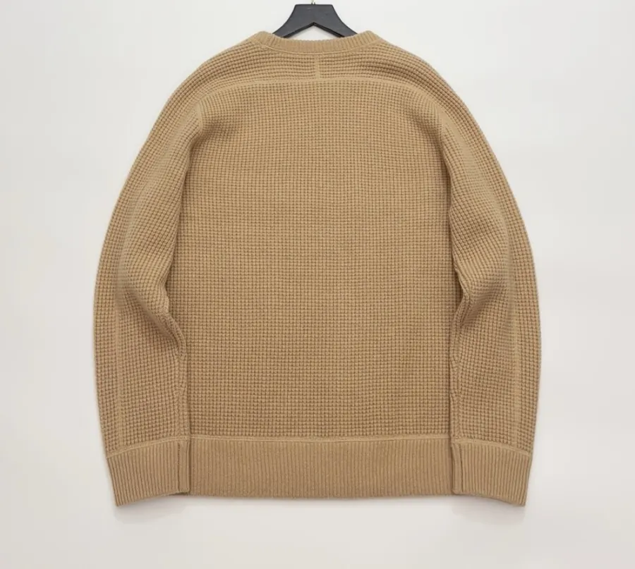 Polo Ralph Lauren Camel Waffle-Knit Crew-Neck Sweater in Camel, product view 13