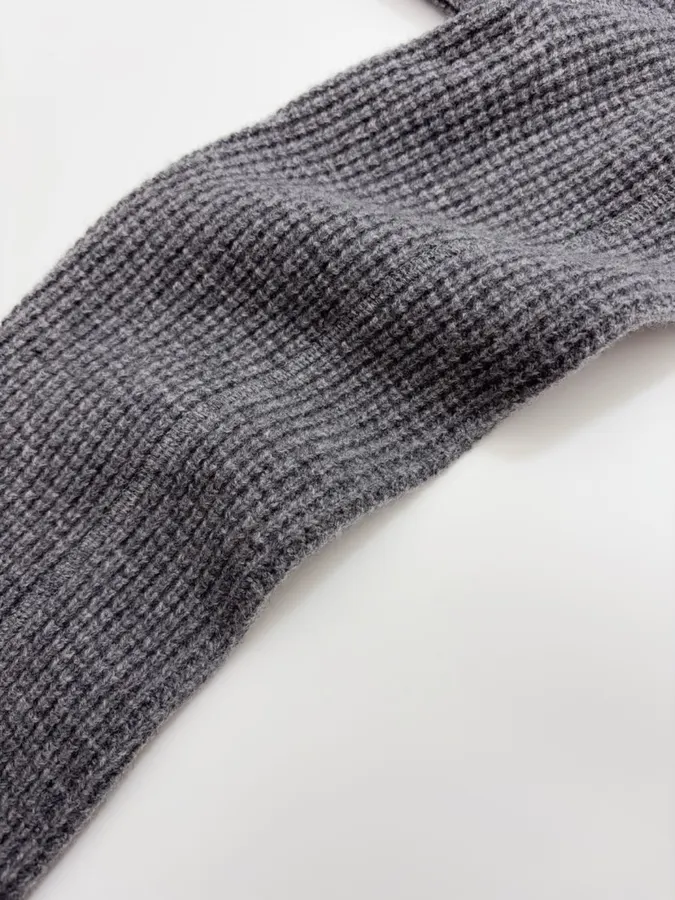 Polo Ralph Lauren Grey Waffle-Knit Crew-Neck Sweater in Grey, product view 06