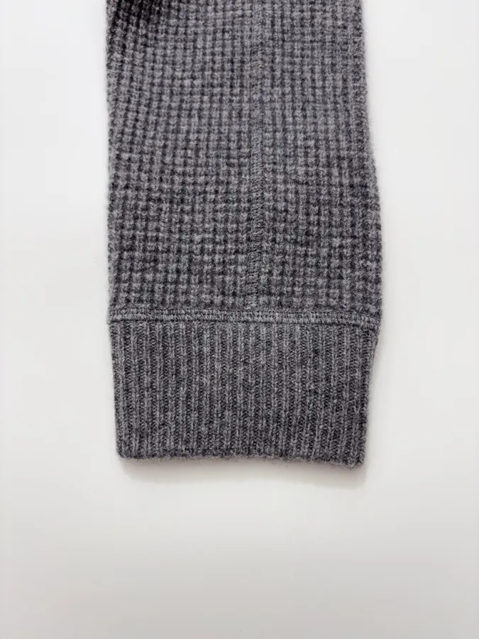 Polo Ralph Lauren Grey Waffle-Knit Crew-Neck Sweater in Grey, product view 07