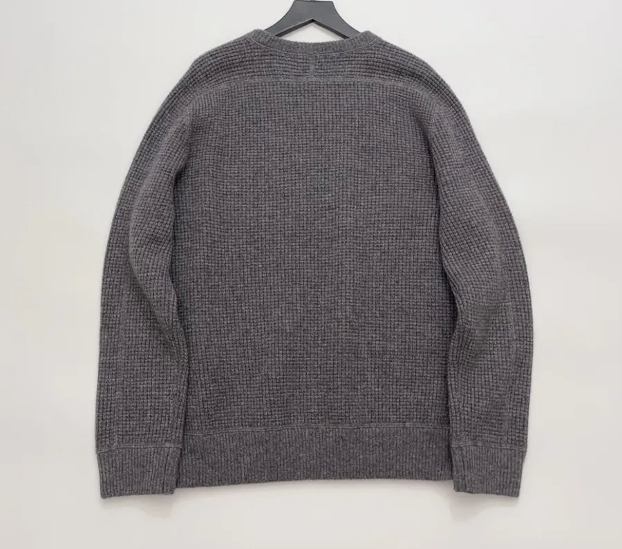 Polo Ralph Lauren Grey Waffle-Knit Crew-Neck Sweater in Grey, product view 14