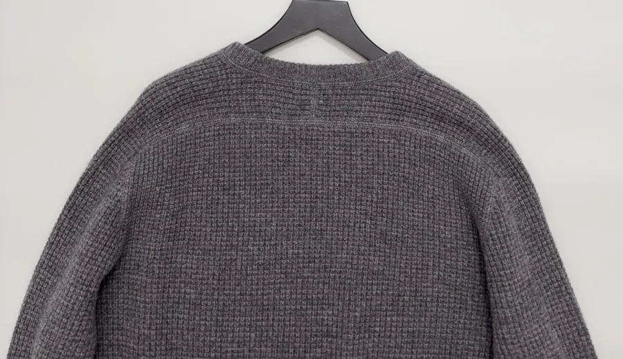 Polo Ralph Lauren Grey Waffle-Knit Crew-Neck Sweater in Grey, product view 15