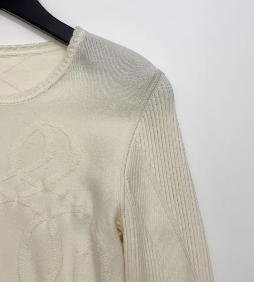 Jacquard Ruffled Fitted Knit Top in As Shown, product view 07