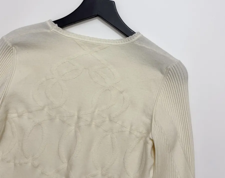 Jacquard Ruffled Fitted Knit Top in As Shown, product view 17