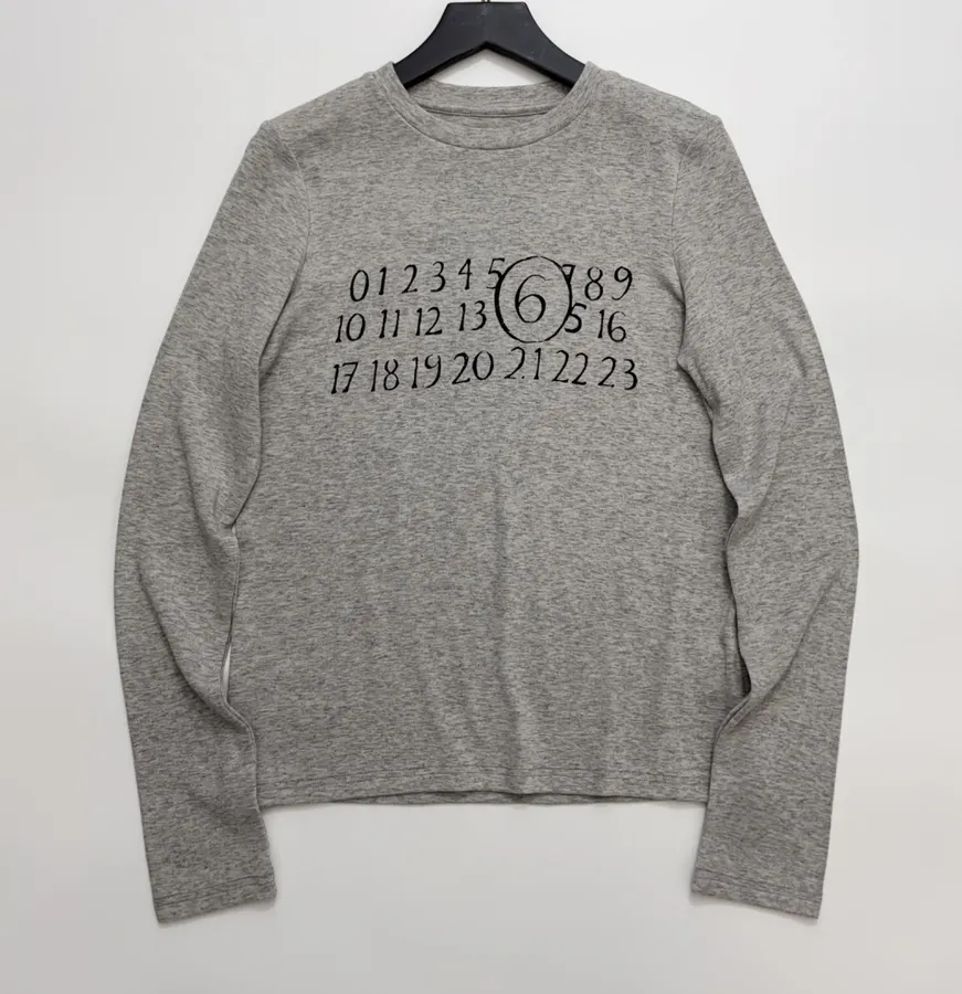 Letter-Print Stretch Crew-Neck Long-Sleeve T-Shirt in As Shown, product view 02