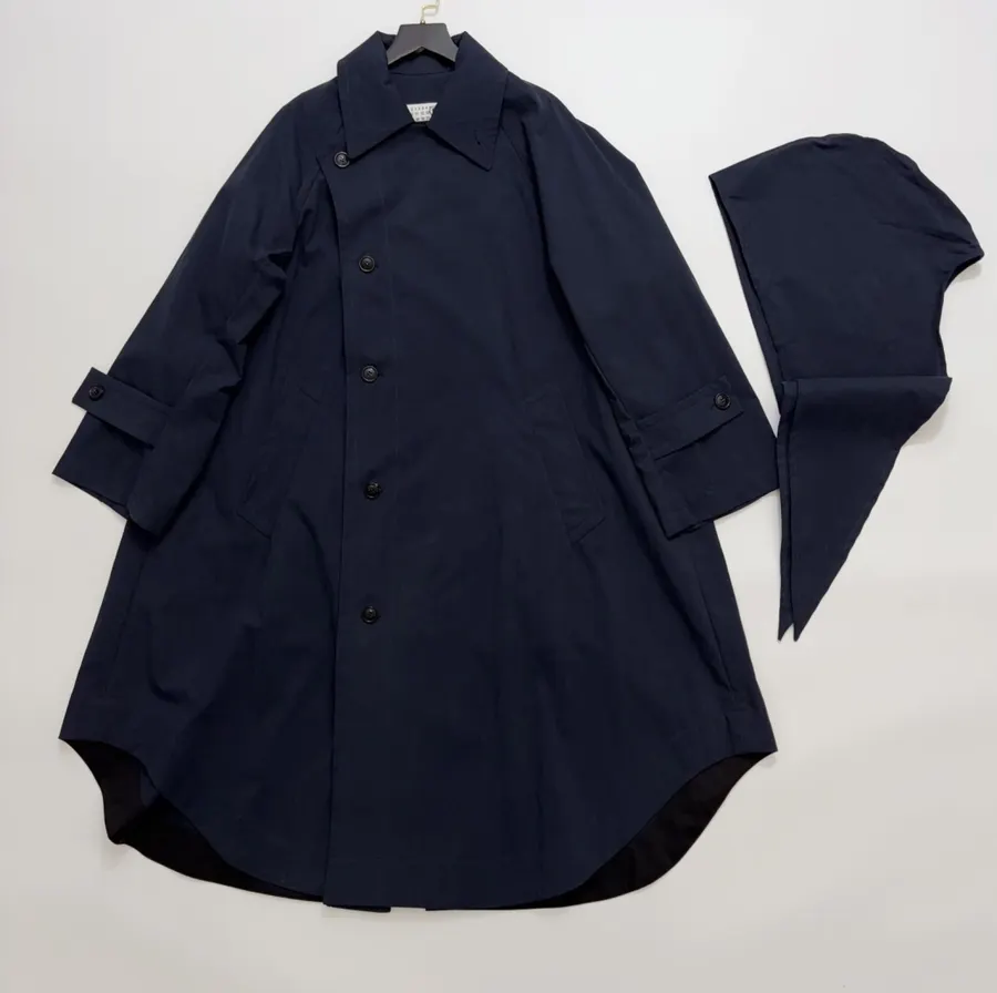 MM6 Maison Margiela Notched-collar mid-length relaxed trench coat in As Shown, product view 03