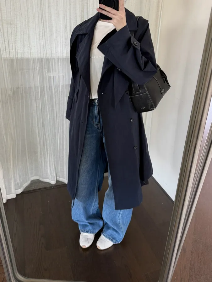 MM6 Maison Margiela Notched-collar mid-length relaxed trench coat in As Shown, product view 21