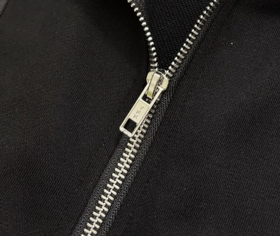 MM6 Maison Margiela 黑色拼接面料 连帽宽松拉链外套，黑色，商品图 6