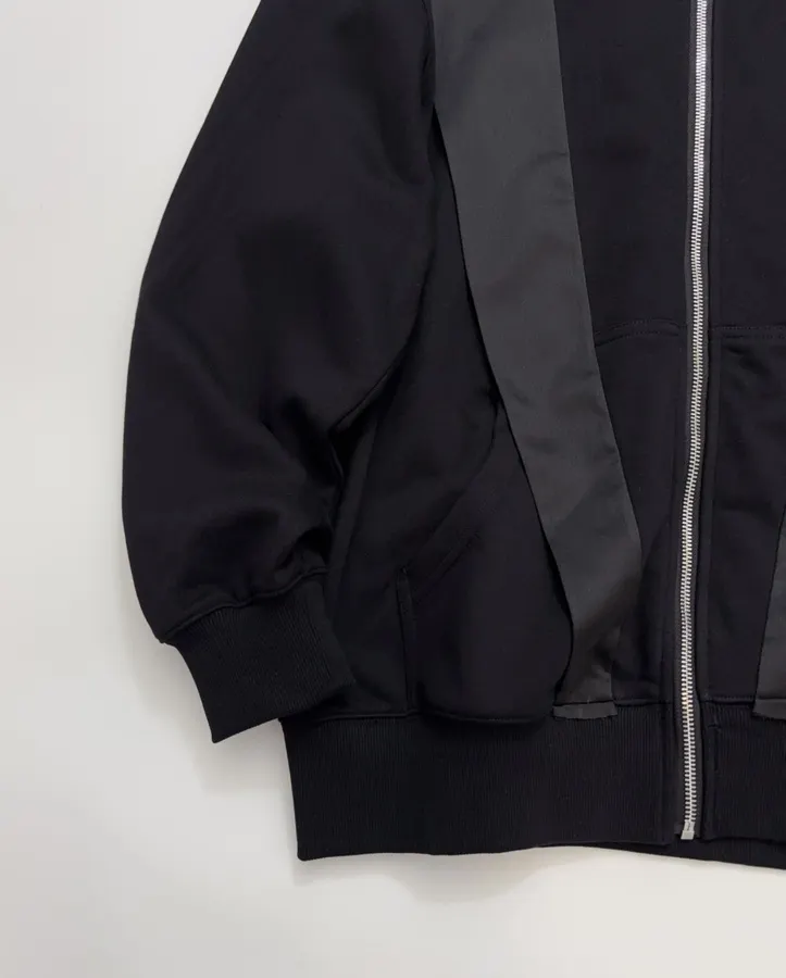 MM6 Maison Margiela 黑色拼接面料 连帽宽松拉链外套，黑色，商品图 10