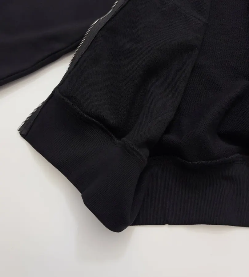 MM6 Maison Margiela 黑色拼接面料 连帽宽松拉链外套，黑色，商品图 14