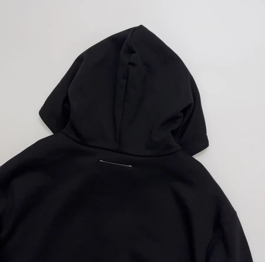 MM6 Maison Margiela 黑色拼接面料 连帽宽松拉链外套，黑色，商品图 17