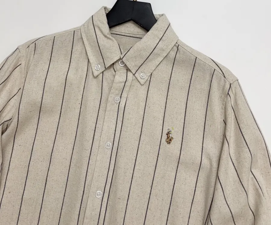 Polo Ralph Lauren 米色细条纹宽松衬衫，米色，商品图 2