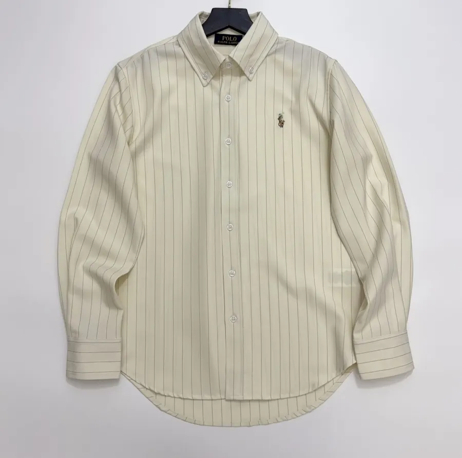 Polo Ralph Lauren Ivory Pinstripe Relaxed Shirt in Ivory, product view