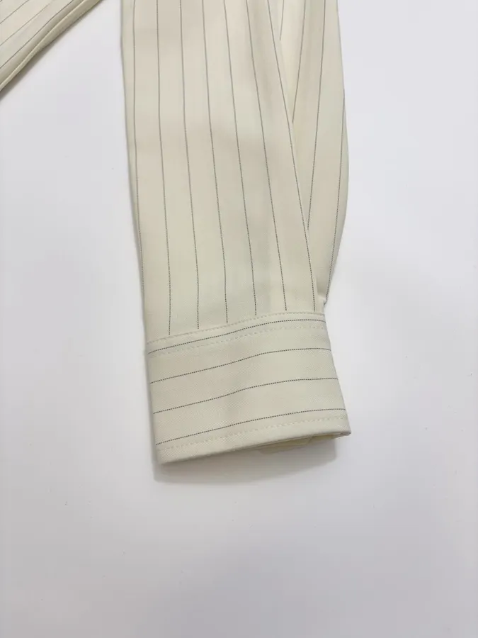 Polo Ralph Lauren 米白色细条纹宽松衬衫，象牙白，商品图 6