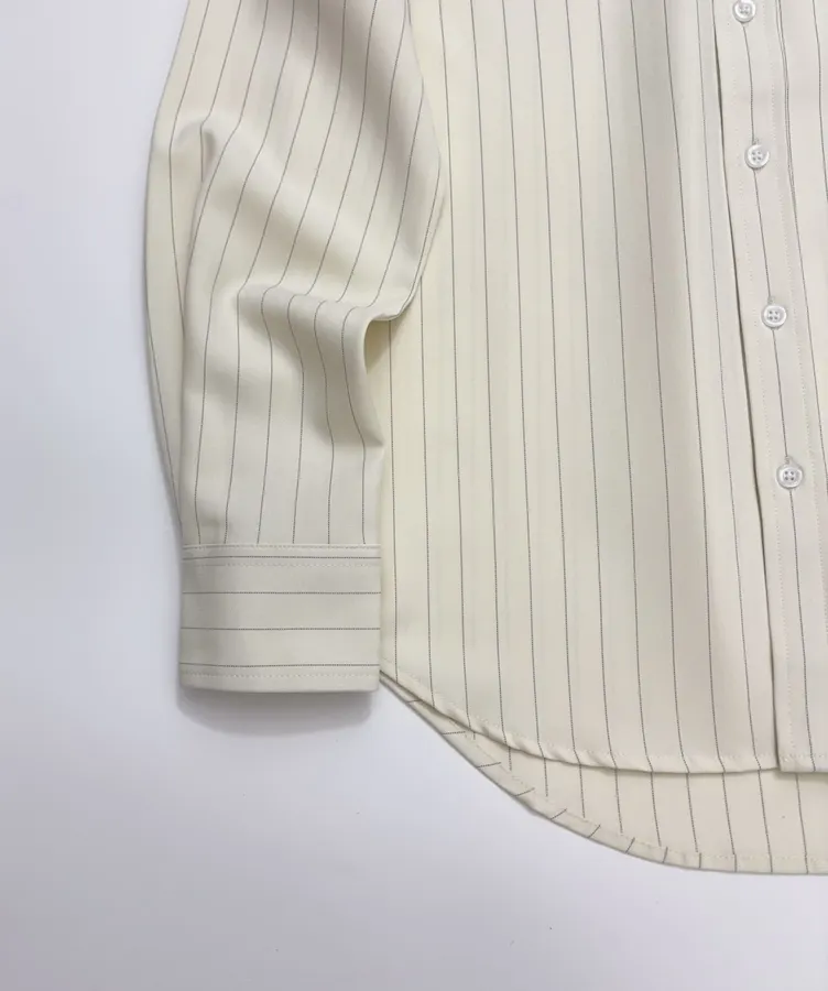 Polo Ralph Lauren 米白色细条纹宽松衬衫，象牙白，商品图 8