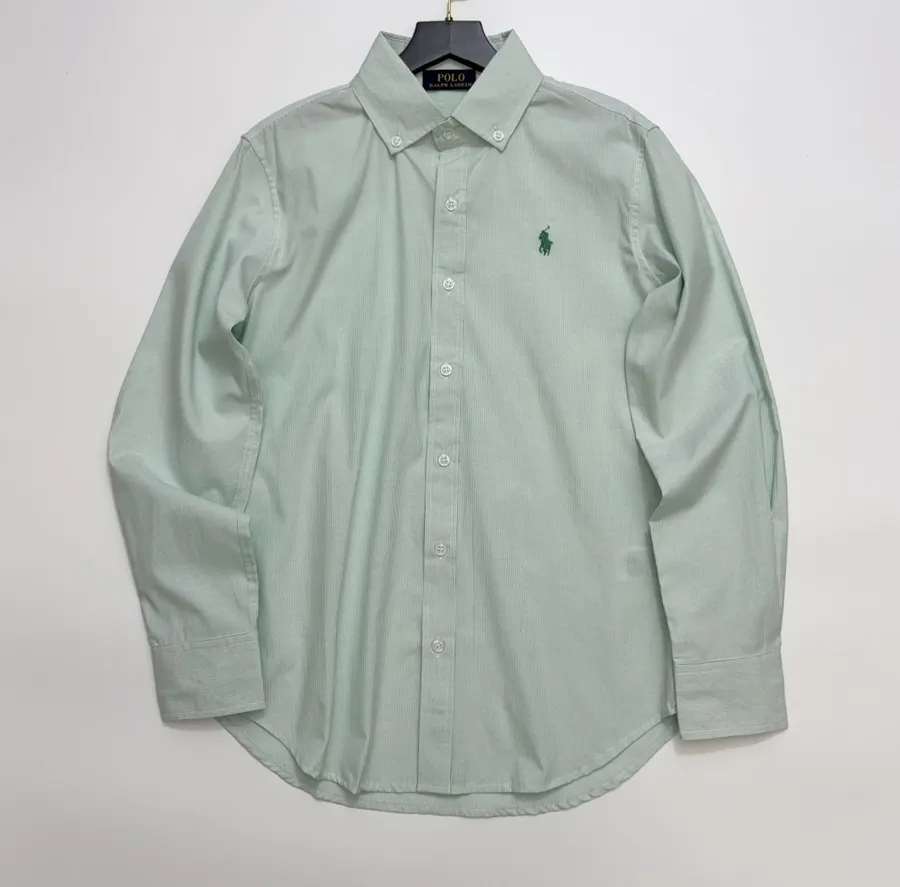 Polo Ralph Lauren Mint Pinstripe Relaxed Shirt in Mint, product view
