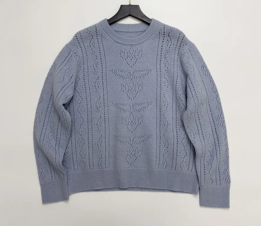 Zadig & Voltaire Openwork round-neck long-sleeve knit sweater in As Shown, product view