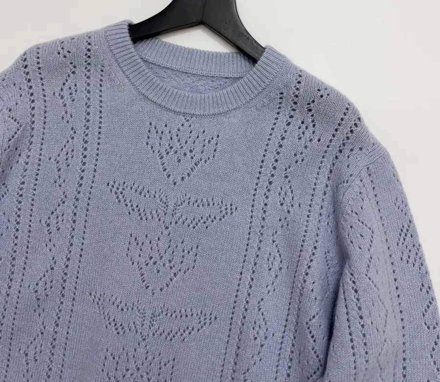 Zadig & Voltaire Openwork round-neck long-sleeve knit sweater in As Shown, product view 02