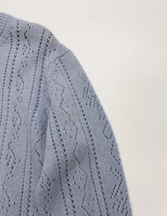 Zadig & Voltaire Openwork round-neck long-sleeve knit sweater in As Shown, product view 04