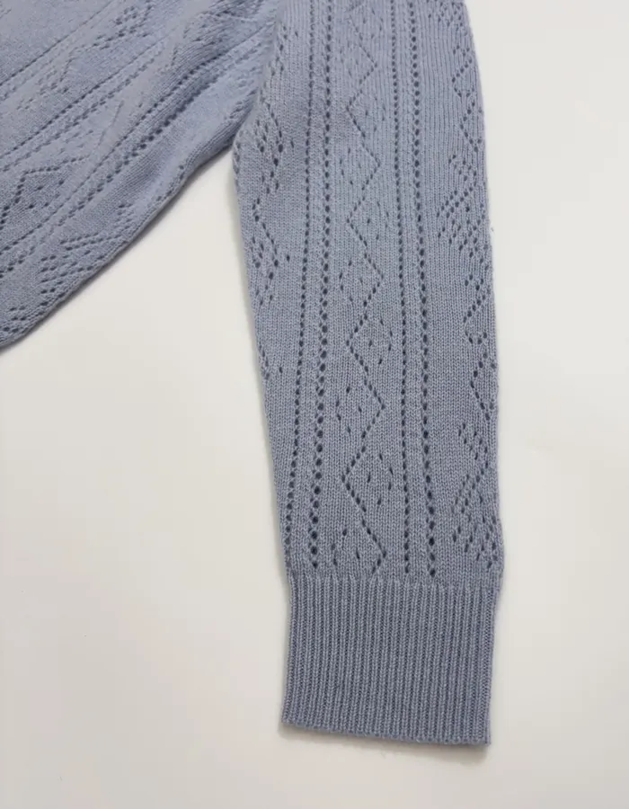 Zadig & Voltaire Openwork round-neck long-sleeve knit sweater in As Shown, product view 05