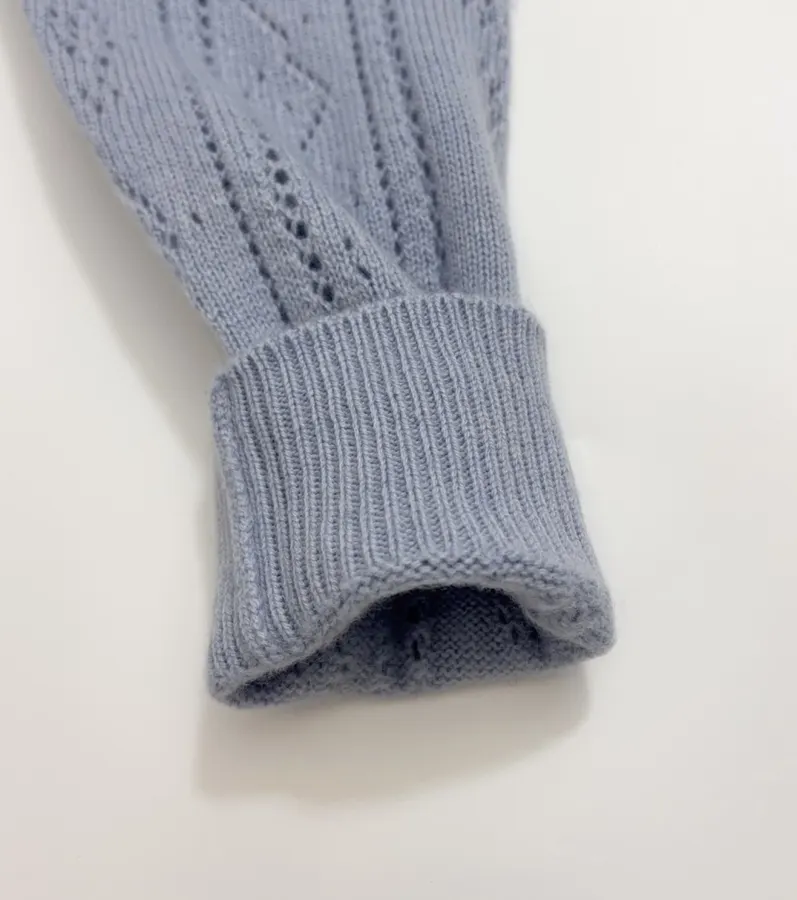 Zadig & Voltaire Openwork round-neck long-sleeve knit sweater in As Shown, product view 06