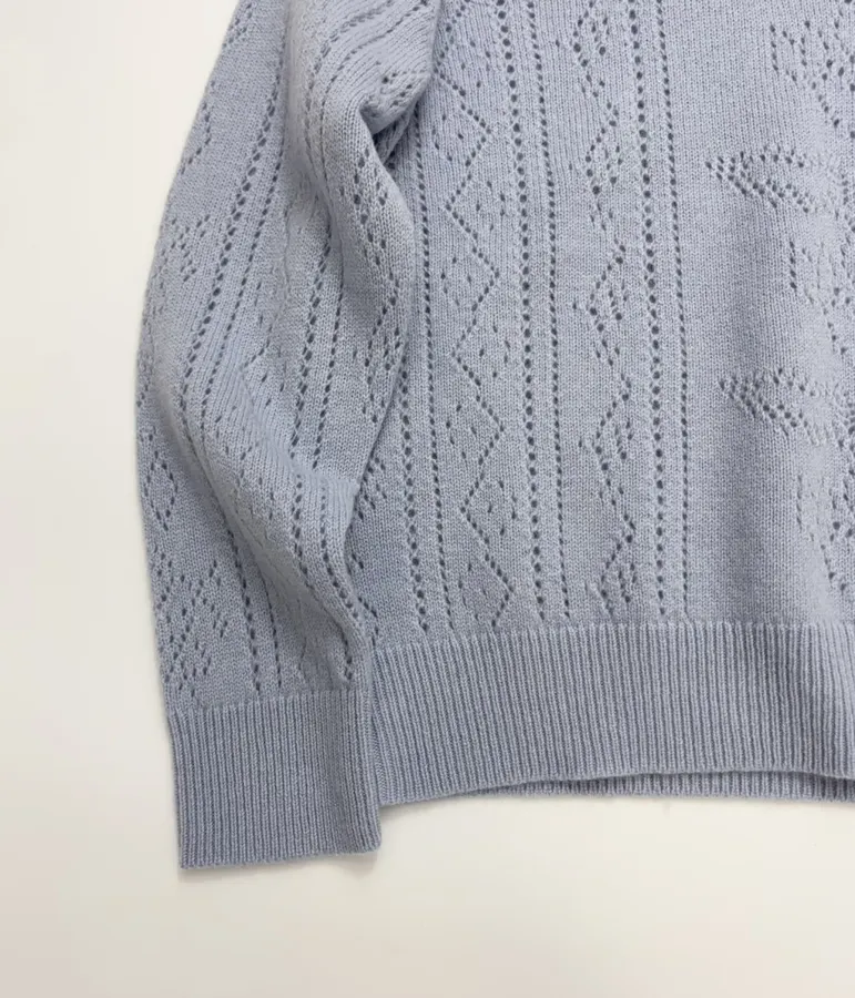 Zadig & Voltaire Openwork round-neck long-sleeve knit sweater in As Shown, product view 07