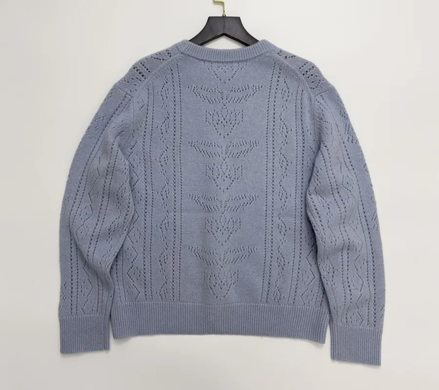 Zadig & Voltaire Openwork round-neck long-sleeve knit sweater in As Shown, product view 12