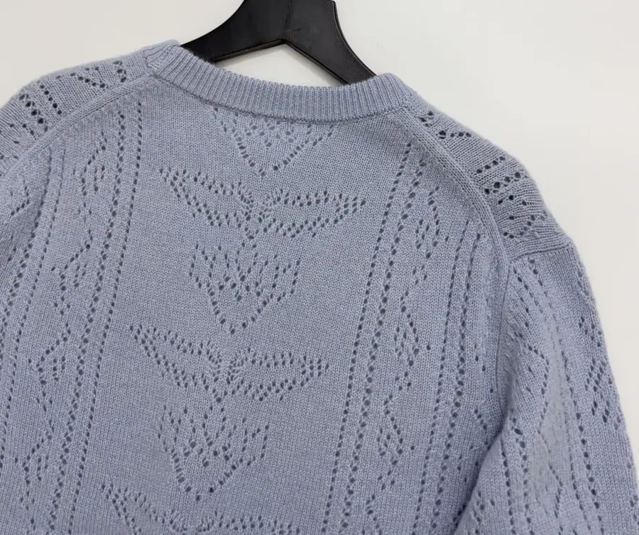 Zadig & Voltaire Openwork round-neck long-sleeve knit sweater in As Shown, product view 13