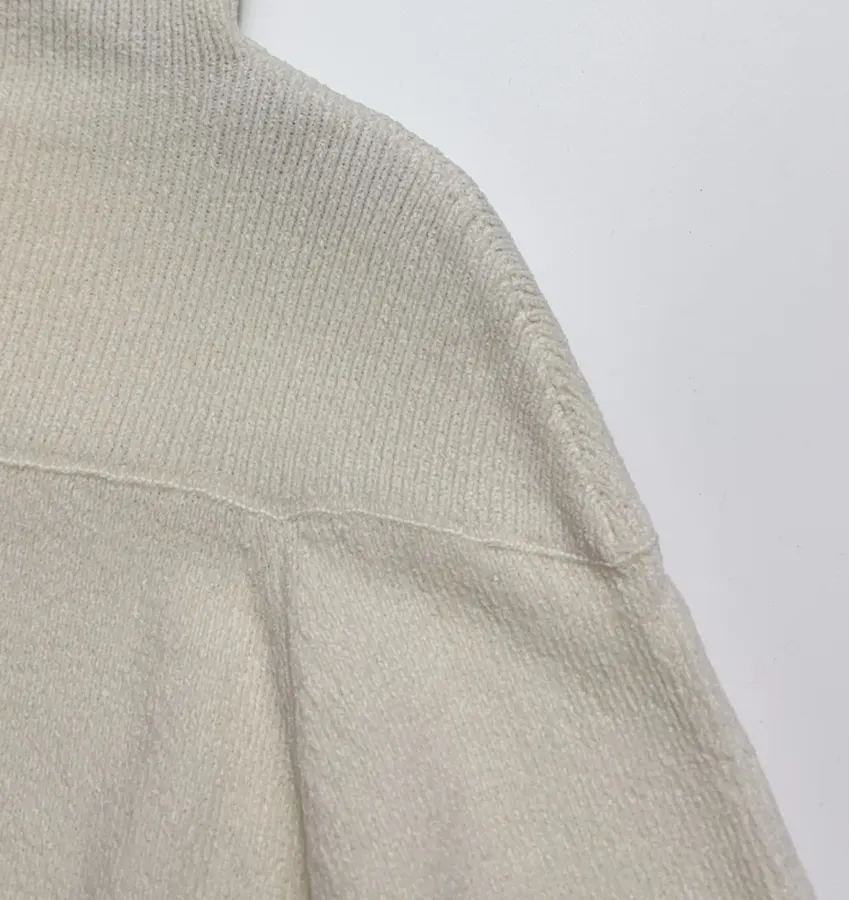 RUOHAN Ivory High-Neck Relaxed Long-Sleeve Top in Ivory, product view 05
