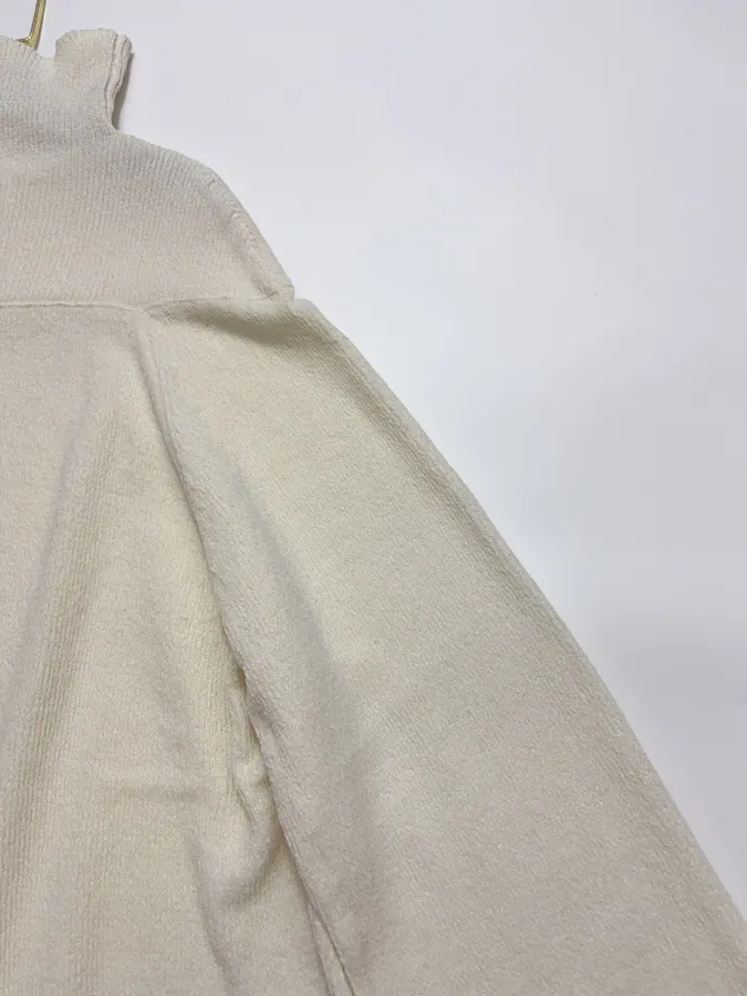 RUOHAN Ivory High-Neck Relaxed Long-Sleeve Top in Ivory, product view 06