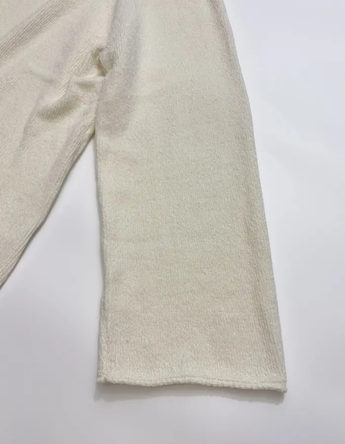 RUOHAN Ivory High-Neck Relaxed Long-Sleeve Top in Ivory, product view 07