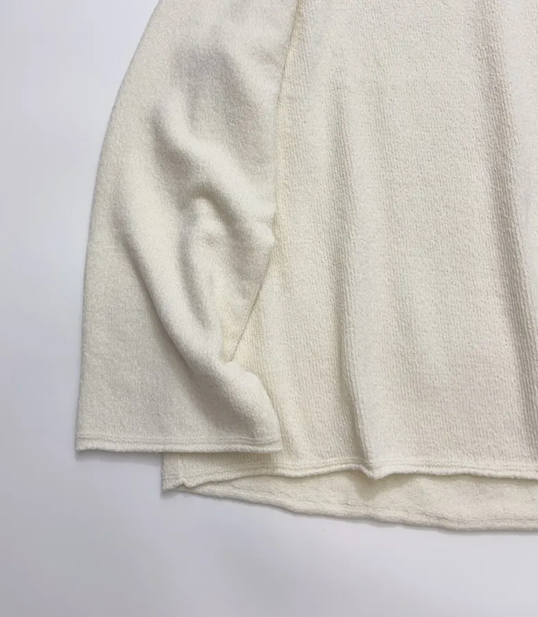 RUOHAN Ivory High-Neck Relaxed Long-Sleeve Top in Ivory, product view 10