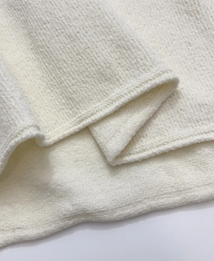 RUOHAN Ivory High-Neck Relaxed Long-Sleeve Top in Ivory, product view 11
