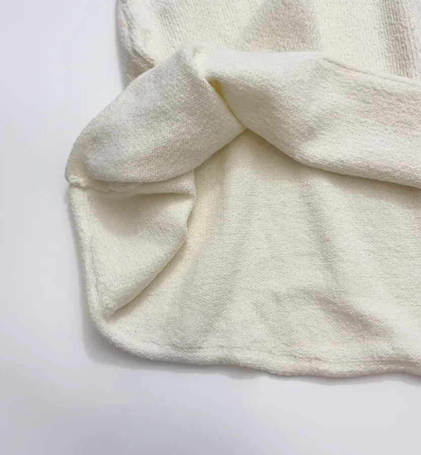 RUOHAN Ivory High-Neck Relaxed Long-Sleeve Top in Ivory, product view 12